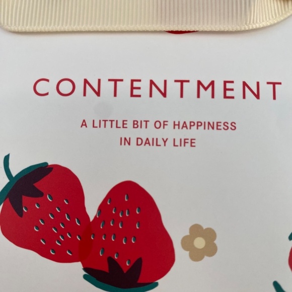 Small Gift Bag. Strawberry Print. Multicolor - Picture 4 of 5